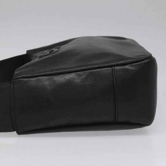 Salvatore Ferragamo Shoulder Bag Leather Black Gold Auth hk2043 - Picture 4 of 13